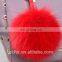Big and fluffy factory price fox fur ball pom poms keychain