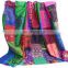 handmade King Antique Indian Quilt -Twin Vintage Patola Silk Sari Kantha Quilt Patchwork Throws silk kantha quilted ethnic decor