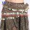 Chiffon leopard sequins and coin belly dance hip belt for women Y-2022#