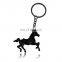 gold silver black plated horse shaped keychain metal