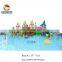 Water slide of wooden pirate ship for children and adults with water park