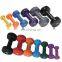 Cheap plastic dumbbell cast iron inside colorful plastic dip dumbbell for home gym equipment