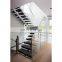 Indoor Metal Stringer Stairs Solid Wood Straight Stairs