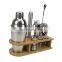 Luxury Bartender Kit Stainless Steel 10-Piece Bar Tool Set,550 ml Cocktail Shaker Set With Stylish Bamboo Stand