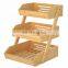 Bamboo Countertop Fruit Vegetable Holder 3 Tiers Fruit Basket Fruit Storage Basket