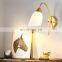 Modern wall lamp hotel home living room bedroom stair corner LED wall light gold glass lamp shade headboard wall lamps
