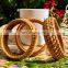 Hot Sale Round handwoven rattan bracelets, Natural Summer rattan bangles cheap wholesale