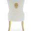 Dining Chair with Golden Chrome Legs by Velvet Cream