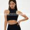 Newest High Neck Back Zipper Bra Top Match Zipper Pockets Leggings Training Outfit Women Workout Running Fiyness Sports Wear