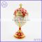 Fashion metal color enameled Faberge style russian egg jewelry trinket box