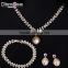 Top Selling Fashion Jewelry Trend 2016 Pearl CZ Luxury Drop Earrings Necklace Set