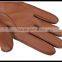 2016 hot selling womens genuine leather gloves with creamy-white knitted wrist