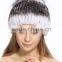 QD80241Hot New Products For 2015 Rex Rabbit Fur Hat With Silver Fox Fur