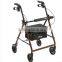 Walker Rollator with Fold Up Removable Back Support and Padded Seat, Red