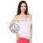 Custom high quality cotton spandex plain ladies tank top with lace macrame