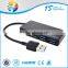 Promotional gift SD/TF /M2/MS card reader +usb hub with led logo