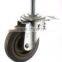 Swivel/Swivel Brake Threaded Stem Castor Fitted with Rubber Wheel, PP Hub