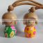 Polymer clay hand crafts car perfume bottle Factory direct sale new style hanging car perfume bottles with wooden cap