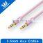 Slim Flexible Gold Plated 3.5mm Audio Cable for Car Aux Stereo Cable