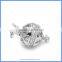 Heart Shape Micro Pave Zircon Ribbon Sterling Silver Box Clasps Connectors For DIY Fine Jewelry Pearl Bracelet Necklace SC-BC204