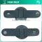Rhodium Square Buckle Rhodium Stud Black Coat Leather Toggle Buttons