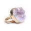 Druzy amethyst alloy with gold plated ring