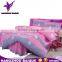 Home Bedding Polyester Floral Design Grey Pink Bed Skirt