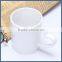 Porcelain material heart shape handle white blank mugs wholesale