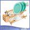 Folding Dish Rack with Utensil Holder Bamboo Dish Rack