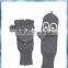 100% acrylic grey knitted half finger gloves with monkey eyes cover