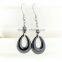 Unique women feast jewelry with long drop ceramic black earrings