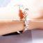 Exquisite Silver Rose Gold Single Chian Bangle Jewelry Big Rhinestone Crystal Pearl Butterfly Beautiful Bracelets For Party Lady