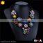Multi Different Color Flowers Necklace,Statement Flowers Necklace,Enamel Alloy Flowers Shourouk Necklace