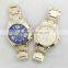 fashion stainless steel geneva roman numeral oversize bracelet watch