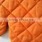 kitchen set orange color photo printing poly material (twill) 17*17cm pot holder 17*27cm glove