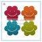 High quality cute smile face shape silicone tablemat, heat resistance silicone pad for kitchen utensils