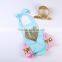 2016 Hot selling ruffle rompers set baby sparkle heart bubble romper with headhand boutique kids summer clothes jumpsuit