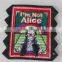 high quality personalized embroidery patch ployester textile patches in 9*10cm for clothing