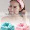 2 Pcs Flannel Women Elastic Bowknot Towel Headband Hairlace for Face Washing Makeup Cosmetic Shower Pink and Blue