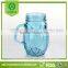 colorful glass mason jar vase with handle