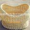 hand made white baby wicker basket