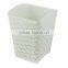White Arc-shape Metal Punched Spray Open Top Trash Can