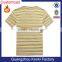 OEM short sleeve men horizontal stripe flat knit stripe t-shirt