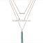 Elegant Turquoise material multilevel silver necklace