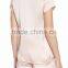 MGOO Plain Satin Pajamas Set Women Pyjama Set With Private Label White Piping Two Pieces Nightwear