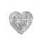Zinc Based Alloy Embellishments Heart Silver Tone