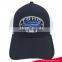 Simple 6 panel baseball cap for men's flat embroidery blue sign fishing hat