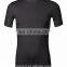 Quick dry sports black front mens Compression T-Shirt
