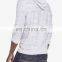 White knitted hoodie pattern space dyed henley hoodie with front pouch