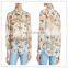 High Quality Latest Butterfly Printed Shirt Semi-Sheer Silk Blouse Women